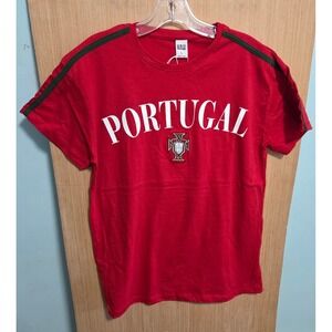 U.S. Vintage Portugal Soccer Graphic T-Shirt Red Green Stripe Mens Large NEW